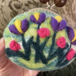 Floral Felt Coin Purse 