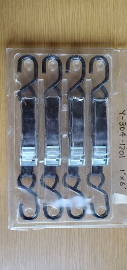 New cam straps with S-hooks The pack is $8. Manufacturers clearance