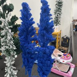 New Set of 2 Blue Christmas Tree 6.5 Ft