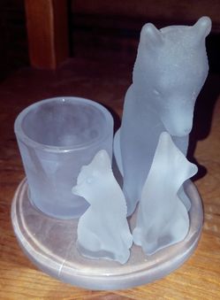 Partylite Wolf & Pups Candle Holder