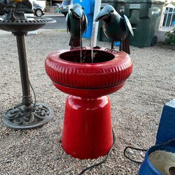 Birds Metal Water Fountain w/ Working Pump