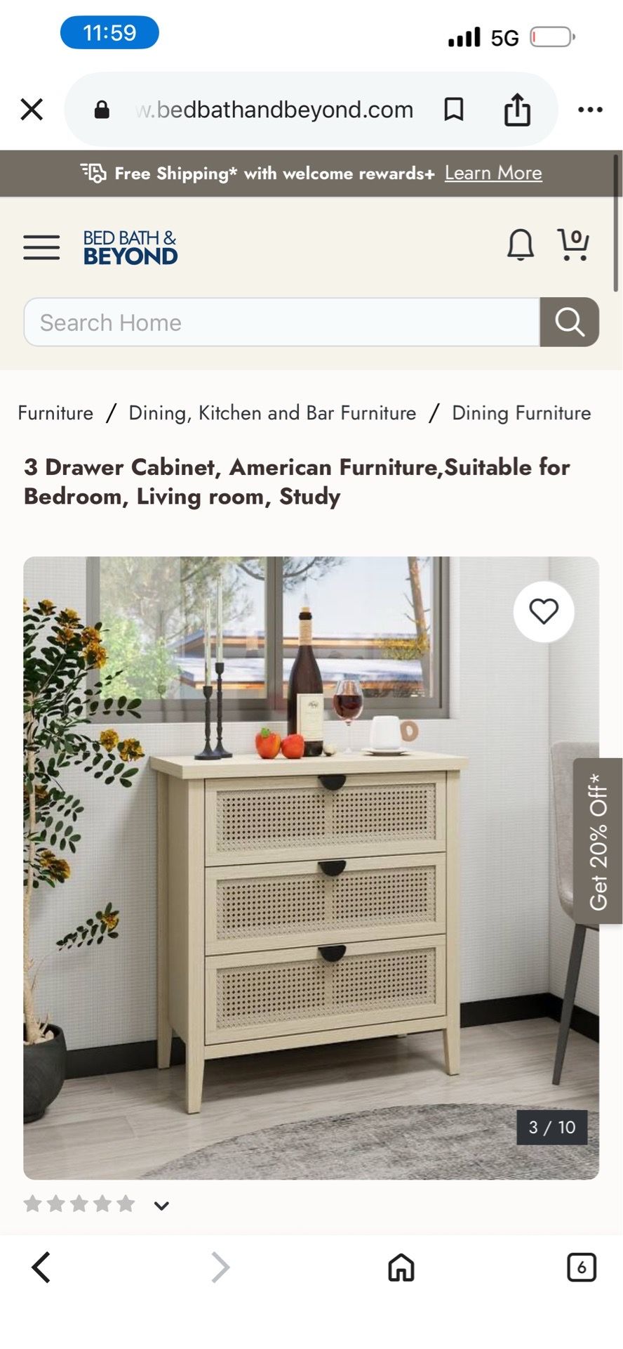 3 Drawers Dresser