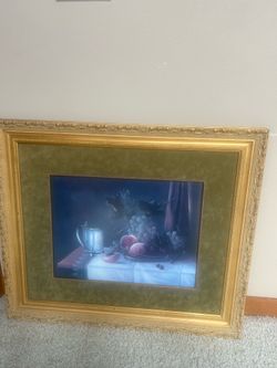 Gold Velvet Matted Picture Frame