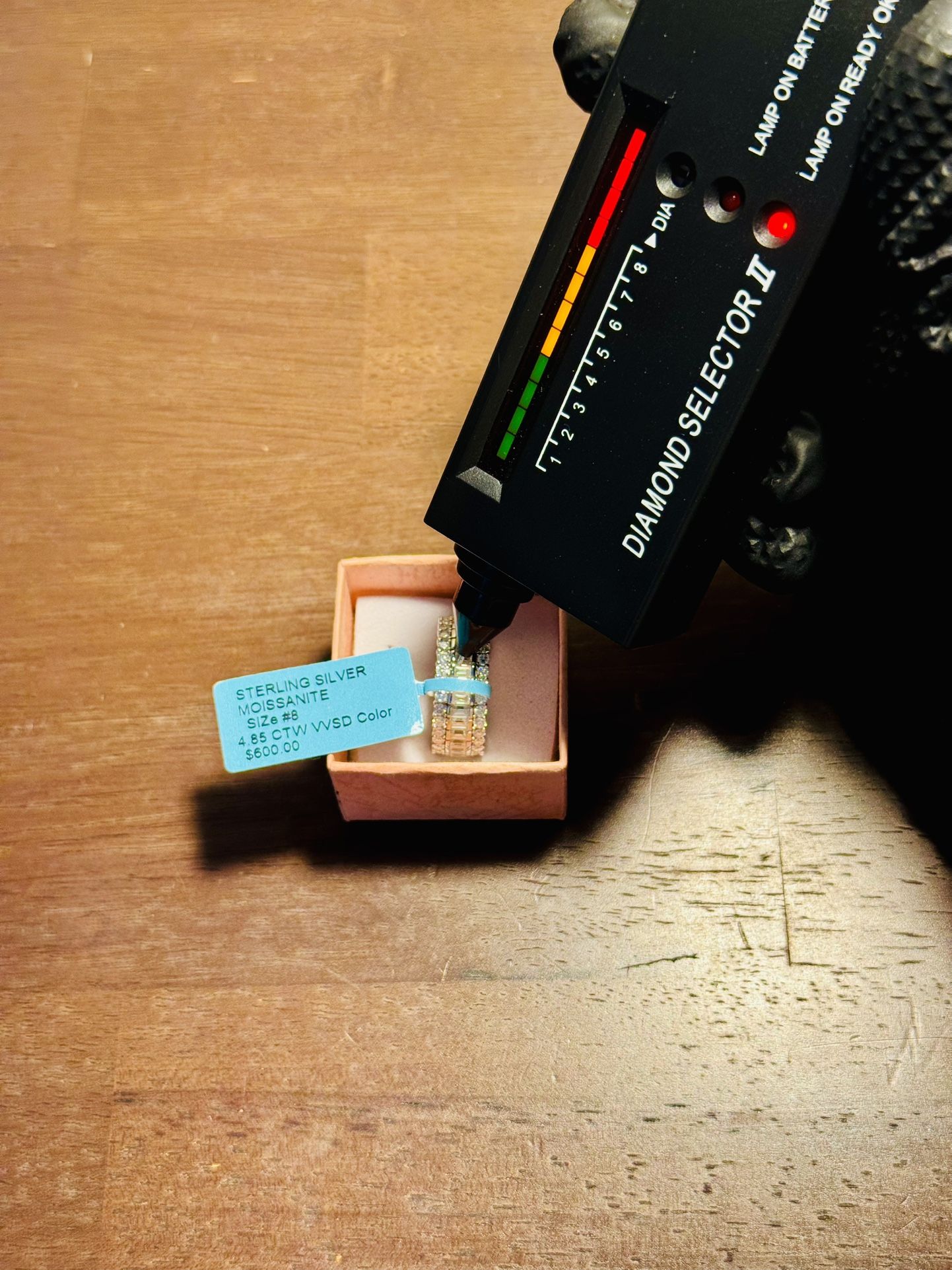 4.85 Ct infinity band moissanite ring size 8 + Solid 925