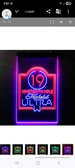 Michelob Beer 19th Hole Golf Home Bar Neon Light LED Sign NEW