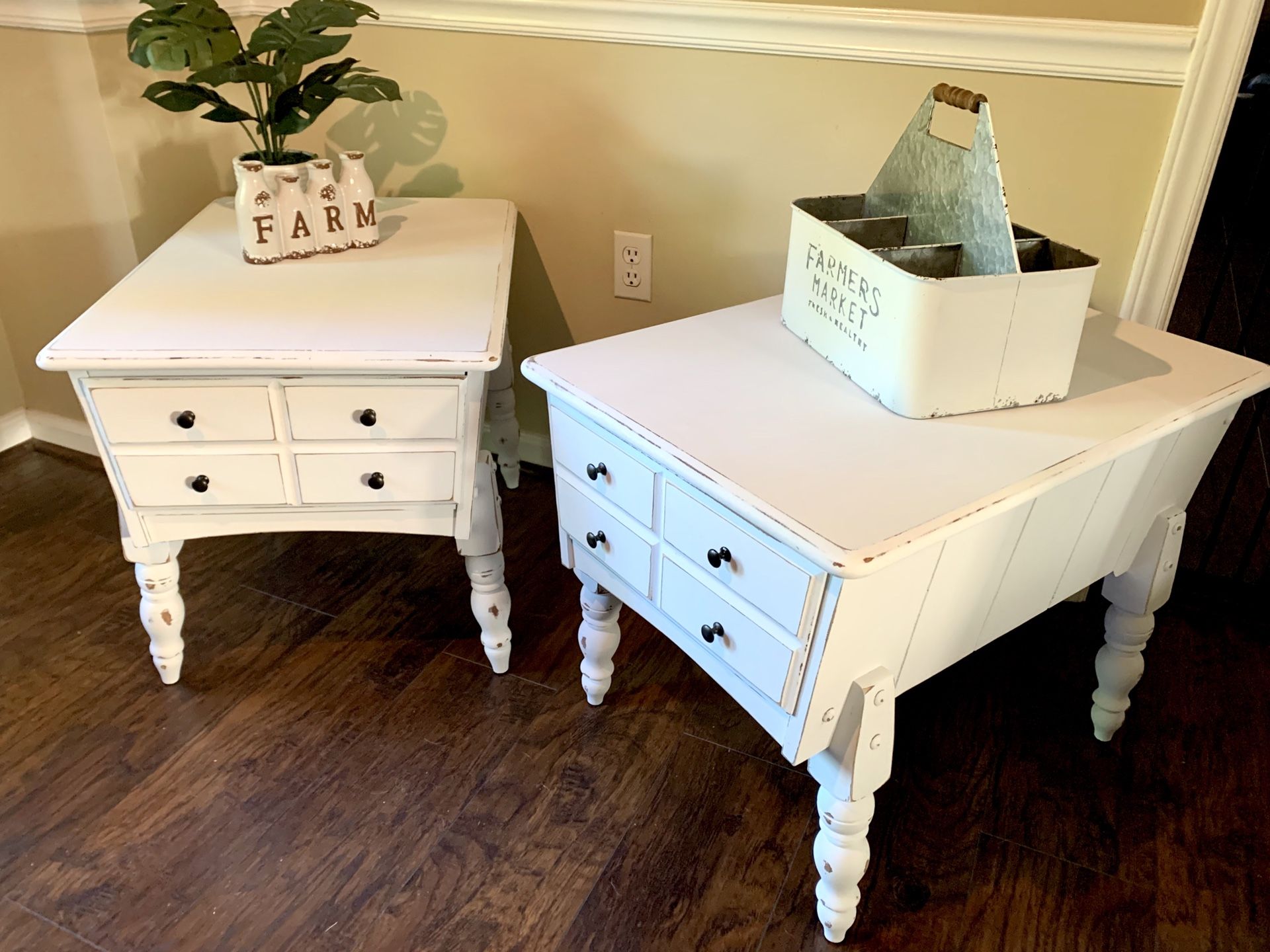 Refinished farmhouse style end tables