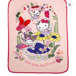 NEW Hello Kitty Pink & Red Fairy Friends Throw Blanket One Size