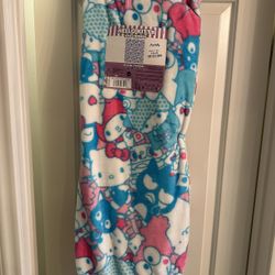 Hello Kitty And Friend Blue And Pink Blanket