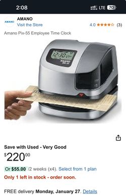 Amano Pix 55 And Time Sheets