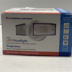 2700-lumen White Hardwired LED Outdoor Dusk-to-Dawn Floodlight