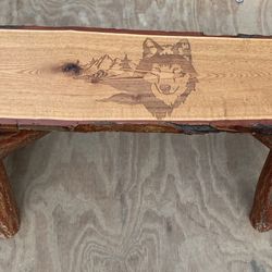 Amish Made Sassafras Log Bench