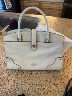 Coach White Leather Satchel Handbag