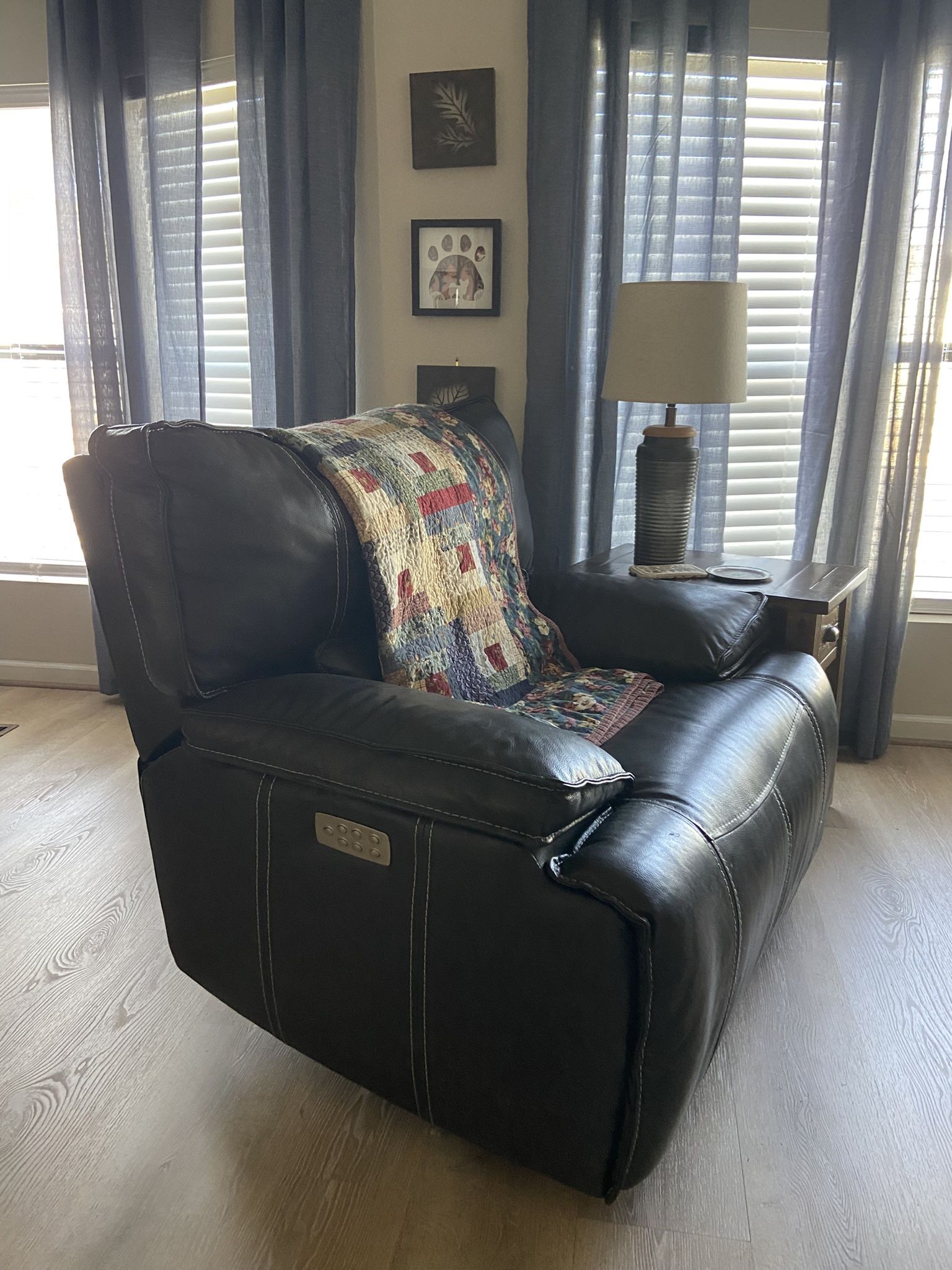 Brown Faux Leather Recliner