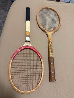 Vintage Wooden Tennis Rackets Set of 2