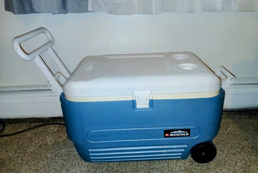 MaxCold Cooler, Blue/White, 40 Qt