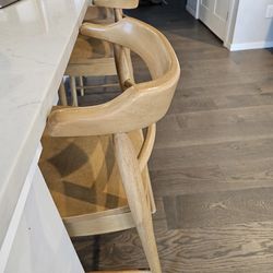 3 Kaysville Curved Back Wood Counter Height Barstool