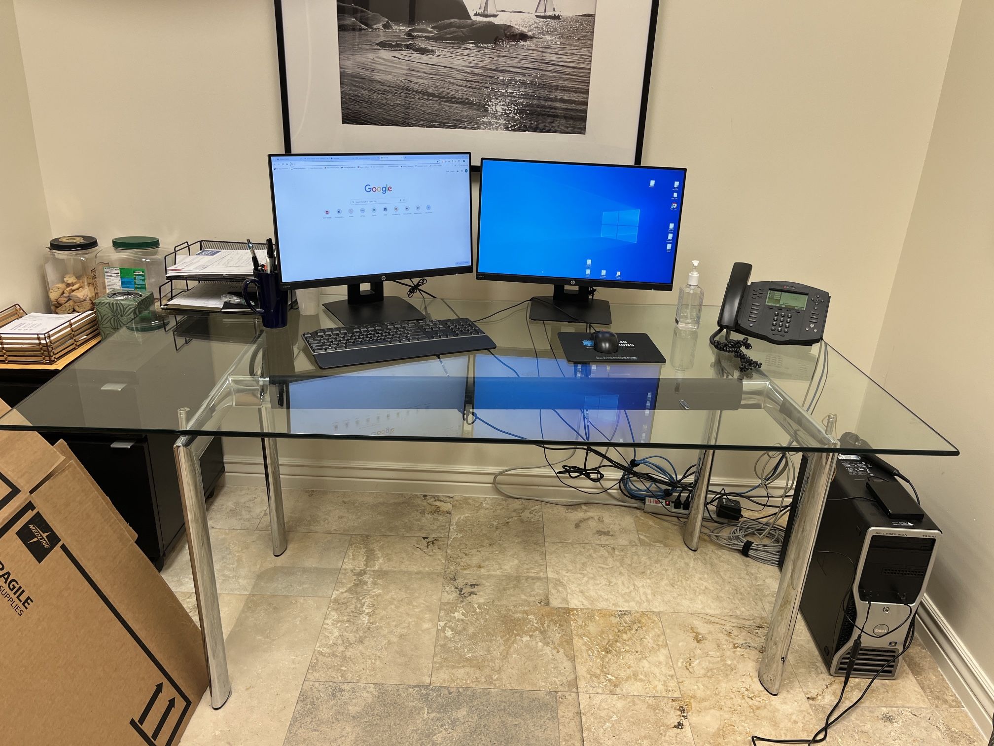 Glass top desk / dining tablescottsdale AZ