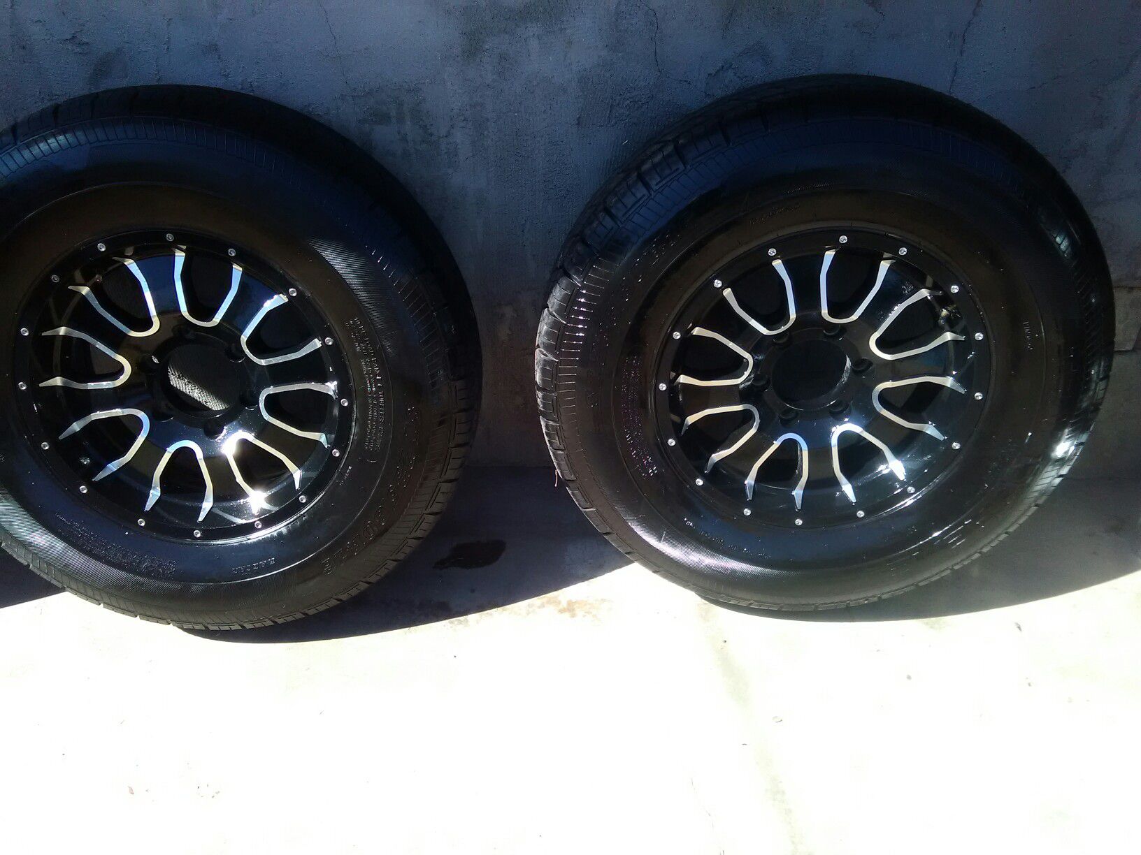 Two Raceline Mamba wheels and TrailXtreme Tires ST 235/80R16