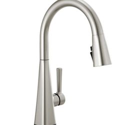 Delta Lenta Pull-Down Kitchen Faucet with On/Off Touch Activation, Magnetic Docking Spray Head, ShieldSpray and Touch2O Model:19802TZ-SP-DST