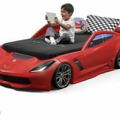 Red corvette Car Bed With Mattress 60$