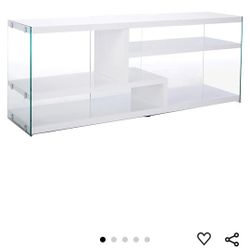 White Gloss And Glass TV Stand