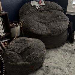 Corduroy Bean bag chair w/ottoman 