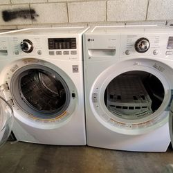 LG Front Load Washer And Stackable Gas Dryer Set 