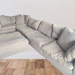 MOVING Modular Cloud Sectional Down Feathered Modern Sectional Couch Sofa Gray