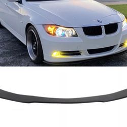 Fits 06-13 BMW E90 E92 3 Series PU Unpainted Black Front Bumper Lip Spoiler