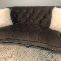Grey Velvet Couches 