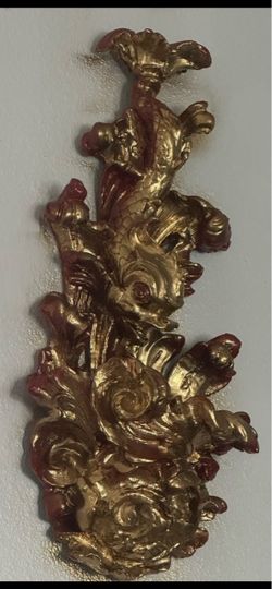 Gold and Red Ornate Dragon Wall Plaque