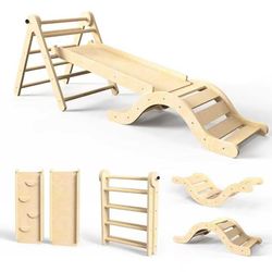 7in1 Toddler Climbing Toys Indoor Foldable Baby Climbing Toys Wooden Montessori Climbing Set