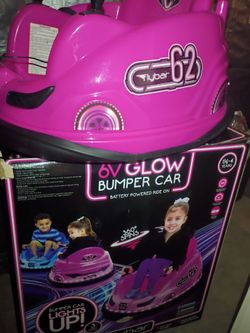 PINK 6V GLOW FLY BAR BUMPER CAR