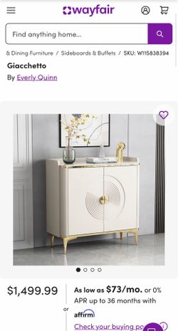 Sideboard Modern Minimalist Marble Storage Cabinet with Doors Accent Buffet Cabinet for Living Room Entryway Dining Room Kitchen -33" L x 13.5" W x
