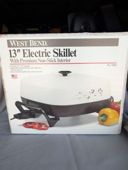 West Bend 13" Electric Skillet, New