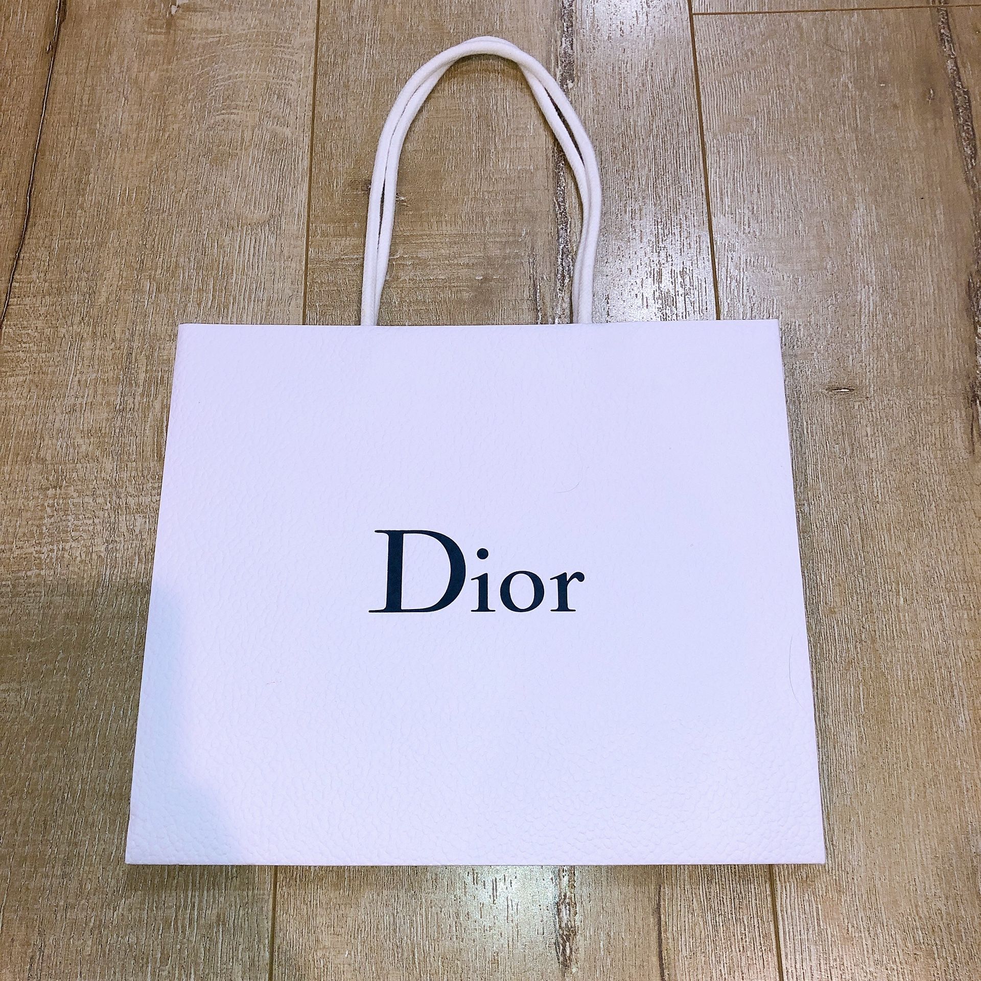 DIOR Empty Pebbled White Paper Shopping Gift Bag