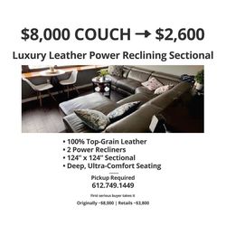Luxury Leather Power Reclining Sectional!