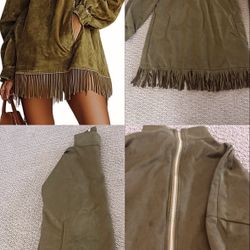 Fringe Faux Suede Dress 