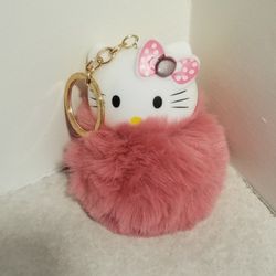 NWT Hello Kitty Old Rose  Pom Pom Keychain