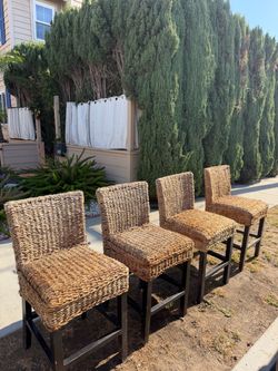 FREE Four Wicker Outdoor Bar Chairs
