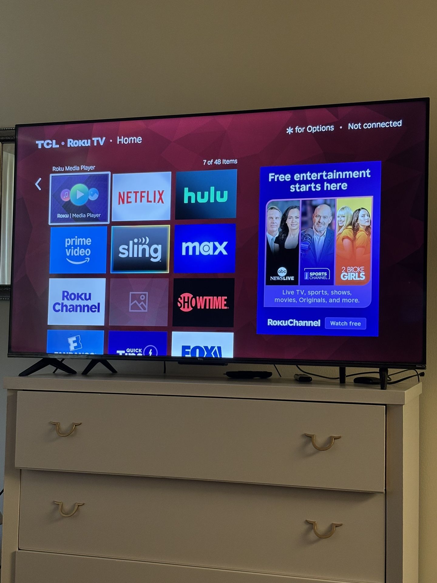 55” TCL Smart TV Roku S4 HDTV