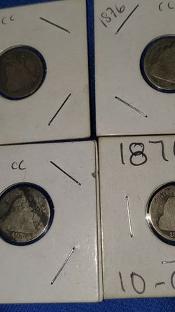 1876cc 1877 Cc Carson City One Dime