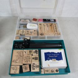 Stampin' Up! Lot 32 Stamps Heat Gun Stamp Pads & Misc. Supplies
