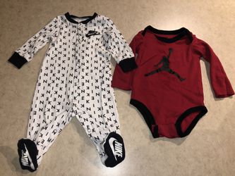 Nike and Jordan onesies (6-9 months)