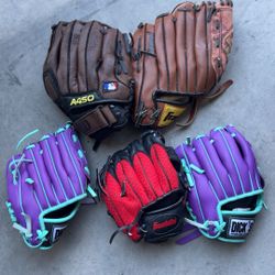 Kids Baseball Gloves - $10 For All - $2 Each 