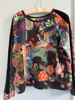 Johnny Was Black Dreamer Velvet Mix sweatshirt