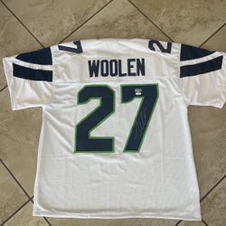 AUTHENTICATED SIGNED TARIQ WOOLEN SEAHAWKS JERSEY