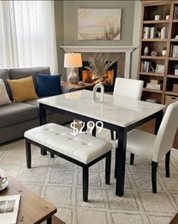 Gorgeous 5-Pc White Dining Table Set