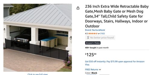 236" Extra Wide Retractable Safety Gate