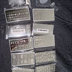 10 Pcs Nail Stamp Plates Set 3 Stamper 3 Scraper and 2 plastic stamp plates